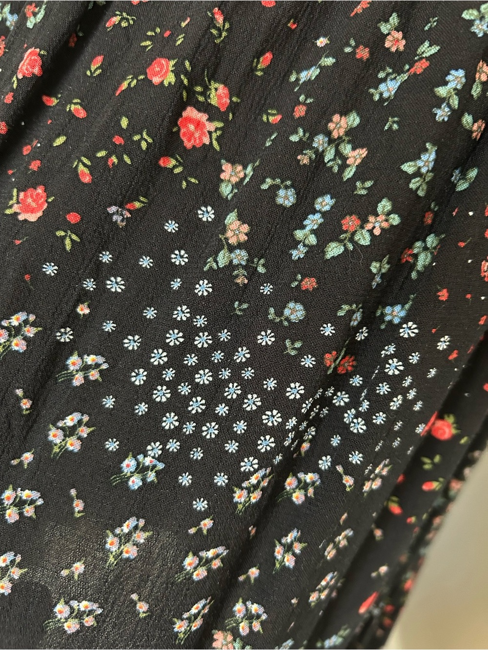 Aeropostale Black Mini Slip Dress with Red & White Floral Print - Picture 3 of 7